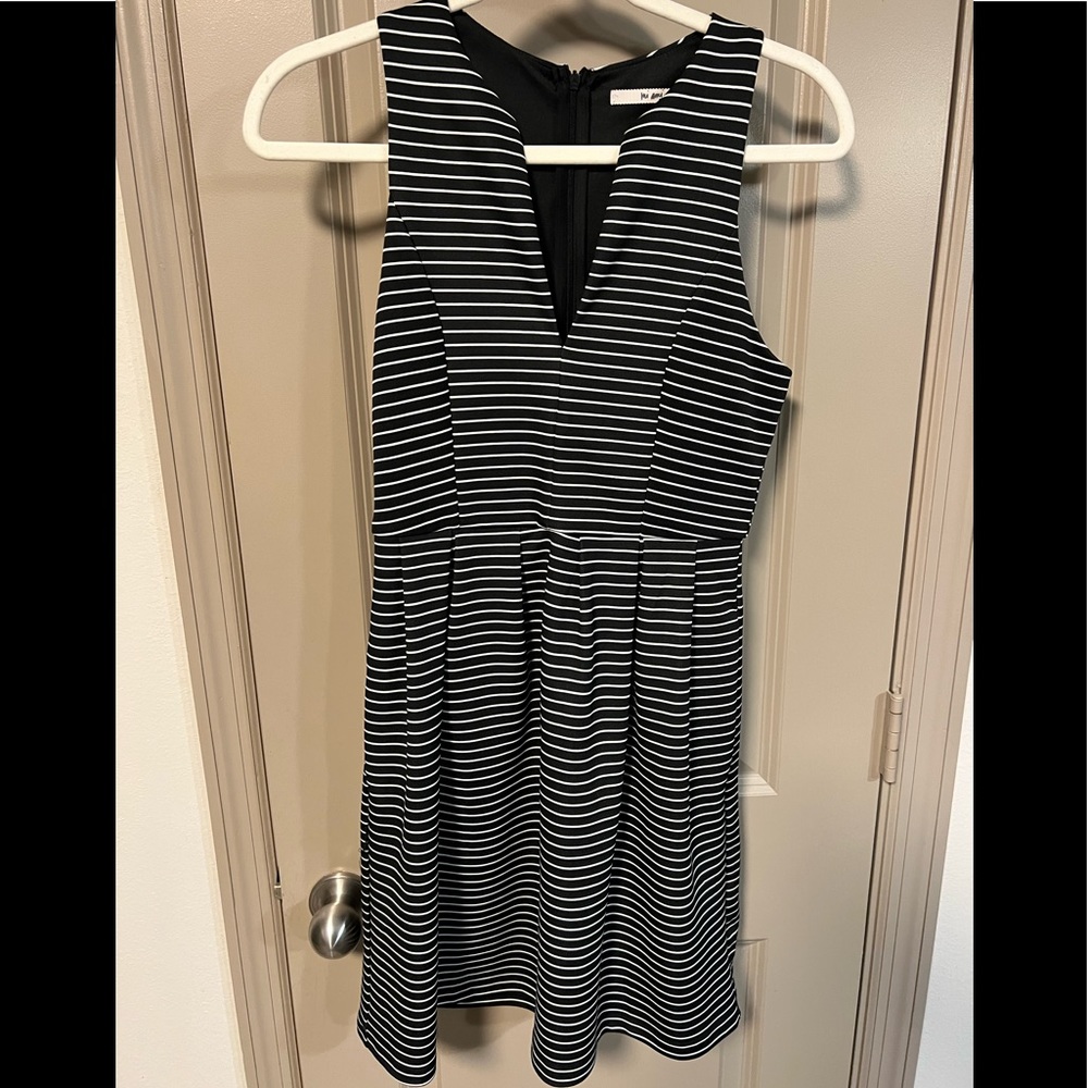 Stripped black and white dress